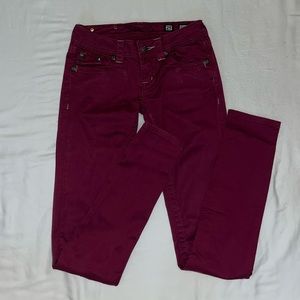 Burgundy Miss me Jeans Size 25